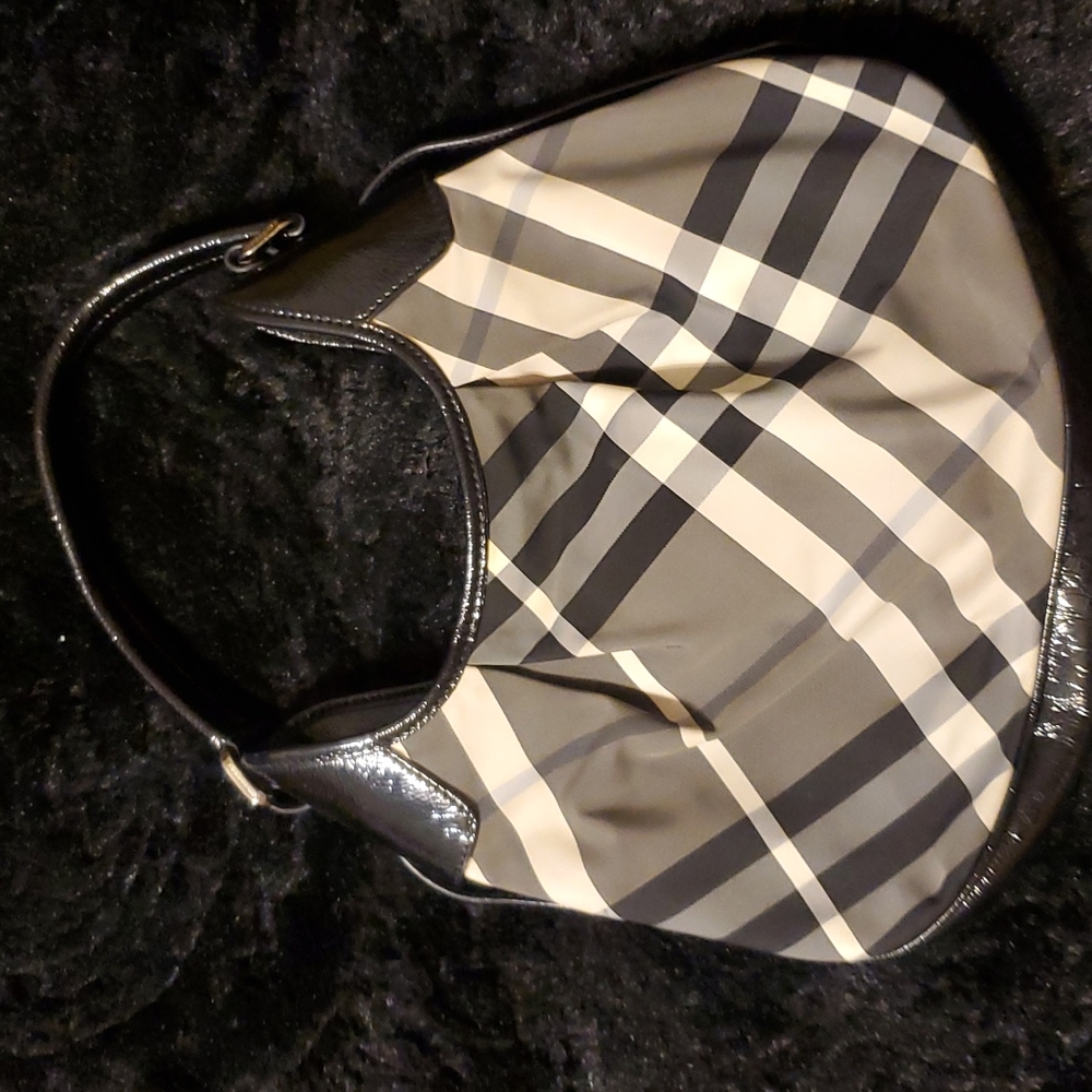 Burberry Beat Check Hobo Shoulder Bag